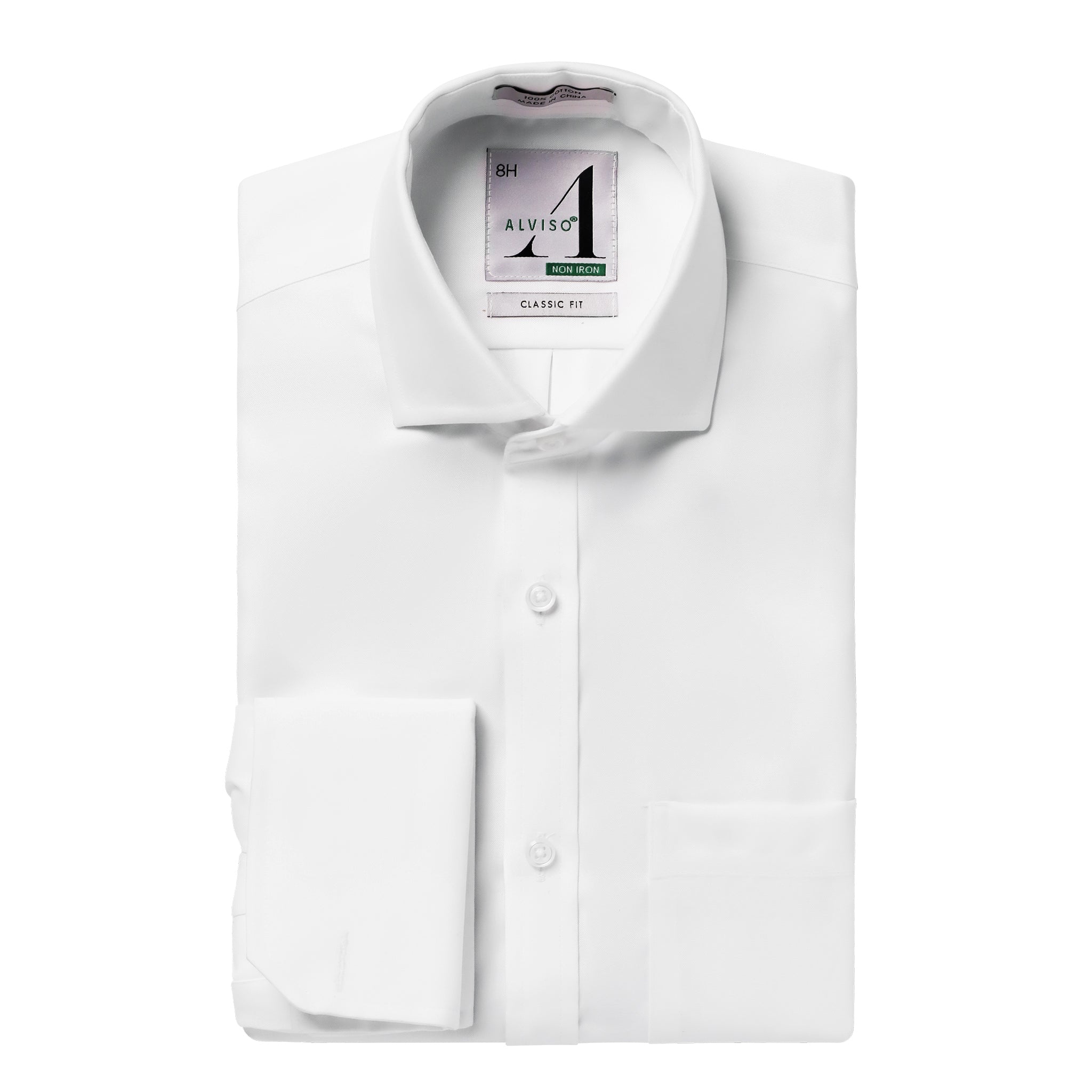 100% Cotton Non - Iron Pinpoint Regular Fit French Cuff Shirt