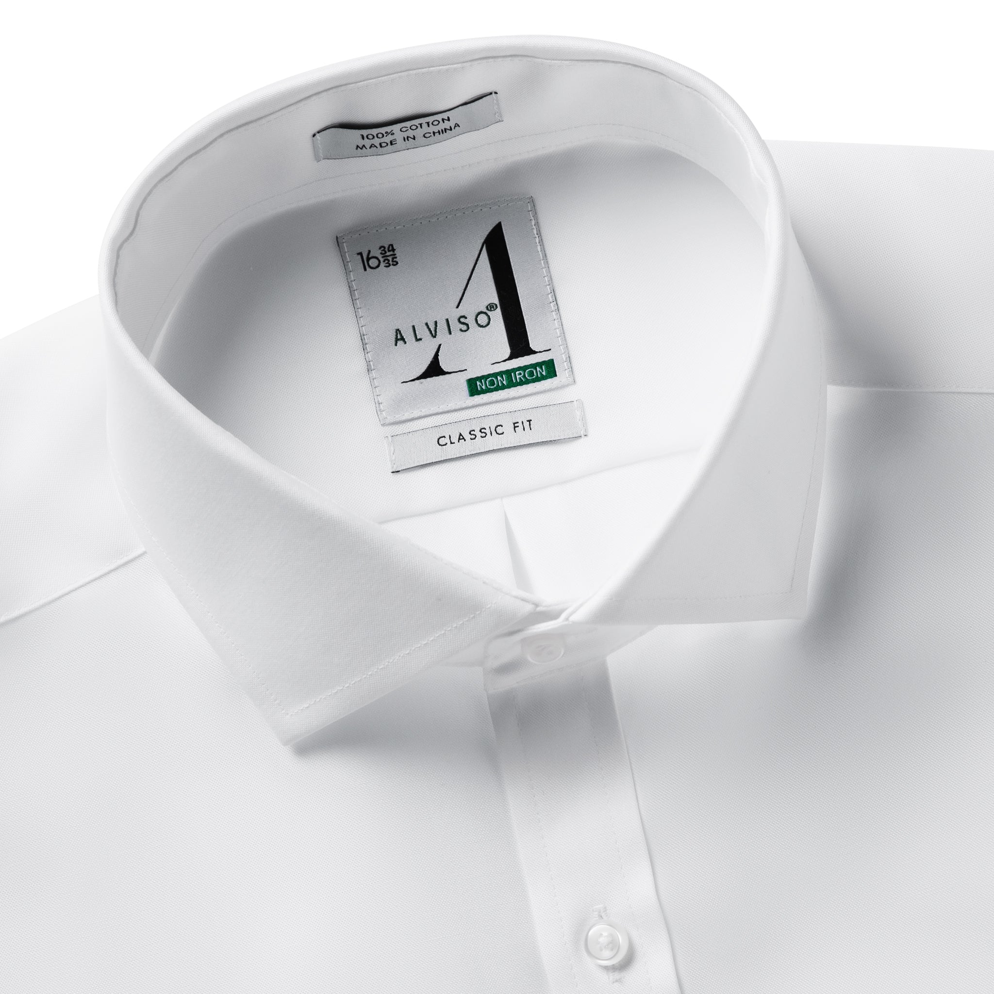 100% Cotton Non - Iron Pinpoint Regular Fit Button Cuff Shirt